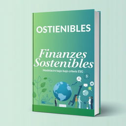 A captivating book cover design for 'Finanzas Sostenibles: Modelación bajo criterios ESG'