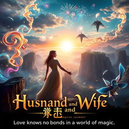 A cinematic movie poster titled "Husband and Wife: A Magical Journey