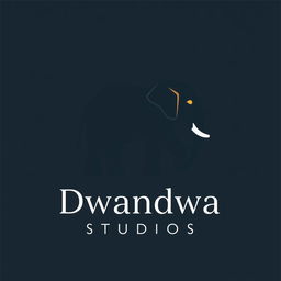 A visually stunning logo design for 'Dwandwa Studios' that creatively incorporates the letter 'D' as an elephant