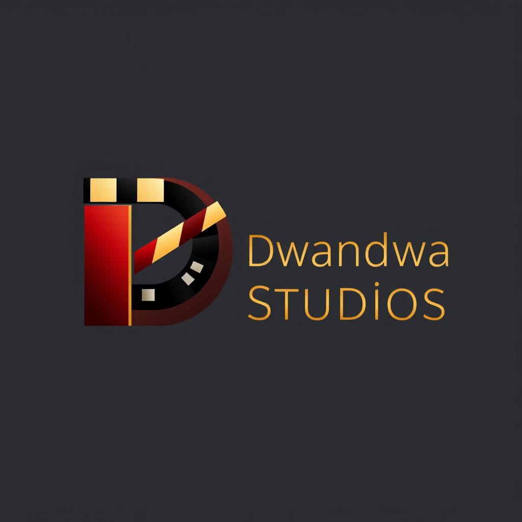 A distinctive logo design for 'Dwandwa Studios' that creatively combines the letters 'D' and 'S' to symbolize the world of cinema