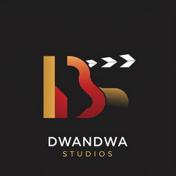 A distinctive logo design for 'Dwandwa Studios' that creatively combines the letters 'D' and 'S' to symbolize the world of cinema