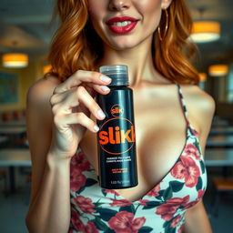 A close-up shot of a gorgeous redhead female, showcasing her upper torso