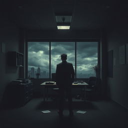 A tense, atmospheric psychological thriller set in a modern office environment