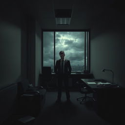 A tense, atmospheric psychological thriller set in a modern office environment