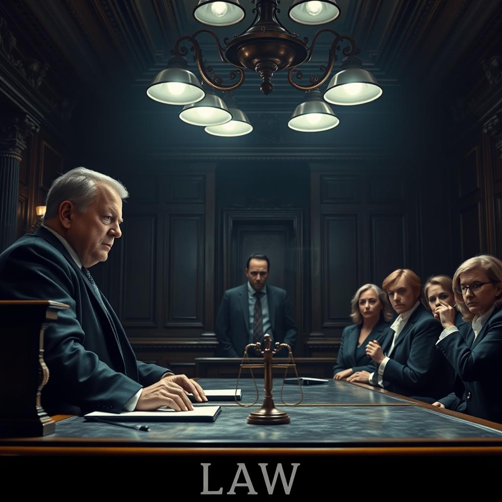 A stage for a psychological thriller labeled "LAW"