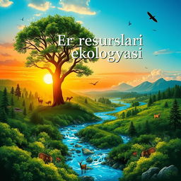 An engaging cover design for the book titled "Er resurslari ekologiyasi" about ecology