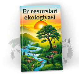 An engaging cover design for the book titled "Er resurslari ekologiyasi" about ecology