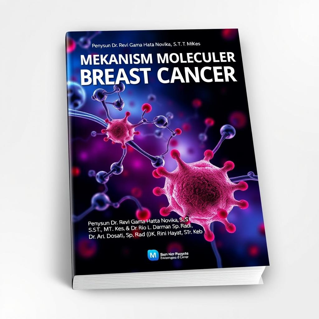 A professional and eye-catching cover design for the book titled 'MEKANISM MOLECULER BREAST CANCER'