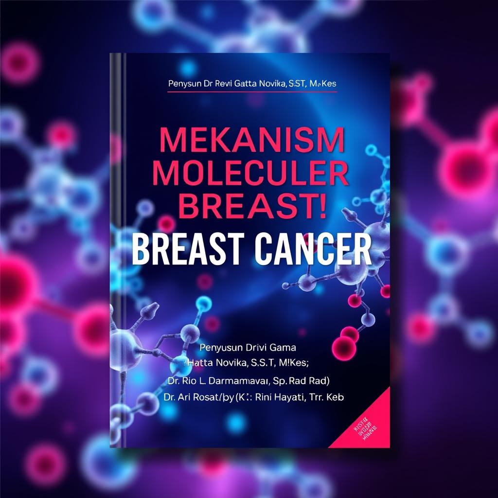 A professional and eye-catching cover design for the book titled 'MEKANISM MOLECULER BREAST CANCER'