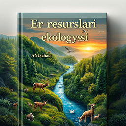 A realistic cover design for the book titled "Er resurslari ekologiyasi" about ecology