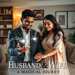 A cinematic poster titled 'Husband & Wife: A Magical Journey'