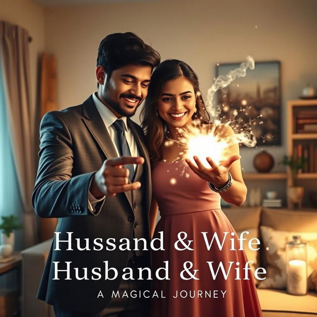 A cinematic poster titled 'Husband & Wife: A Magical Journey'