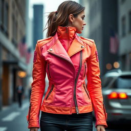 A stylish and contemporary jacket, featuring a modern cut and unique design elements