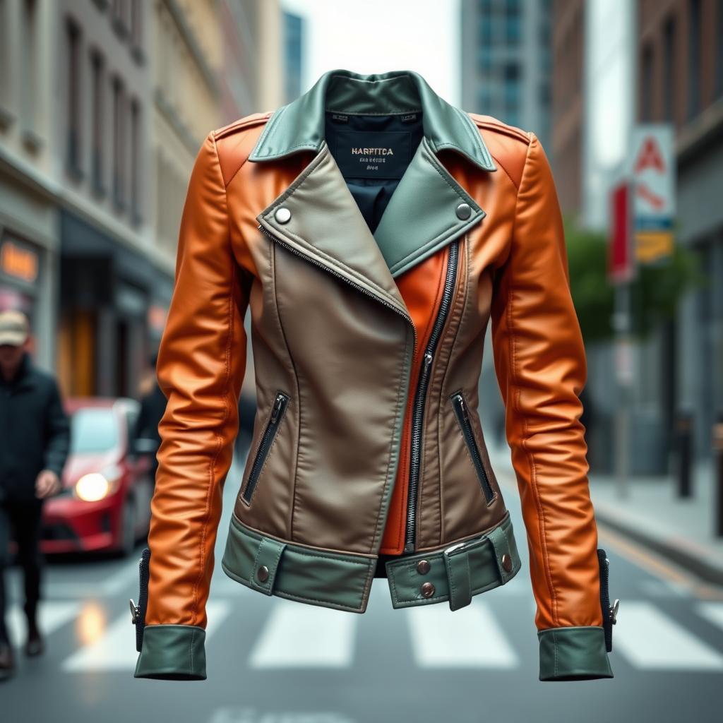 A stylish and contemporary jacket, featuring a modern cut and unique design elements