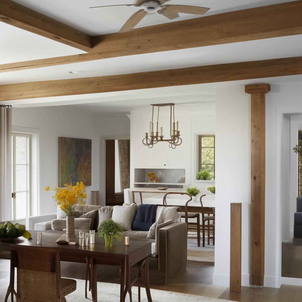 A contemporary yet slightly traditional living room fused with an open-space kitchen.