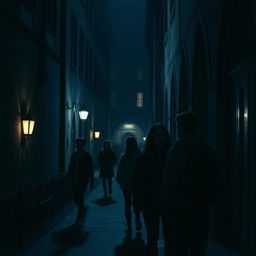 A cinematic scene reminiscent of a college movie trailer, capturing the essence of mystery and intrigue