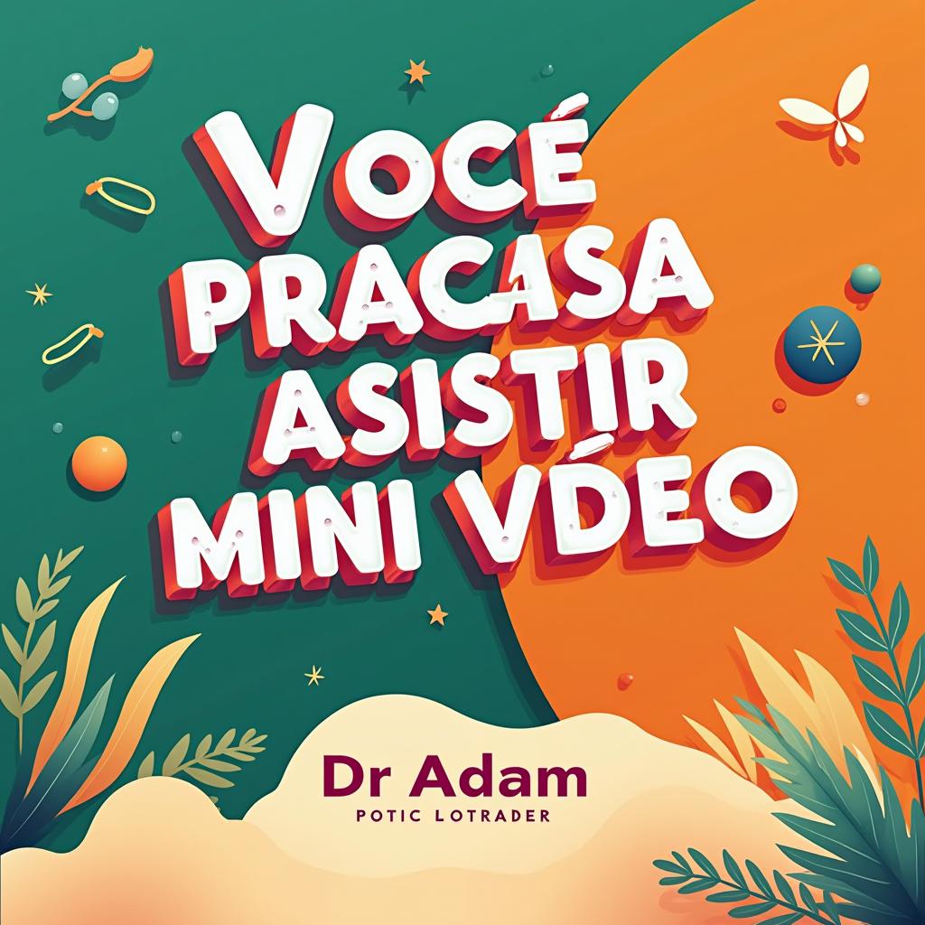 A vibrant and eye-catching YouTube banner designed for a video featuring the text "Você precisa assistir este mini vídeo" prominently displayed in bold, engaging typography