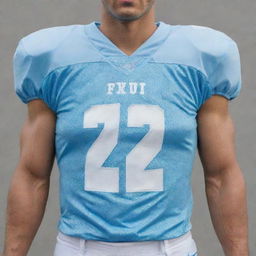 A light blue football jersey