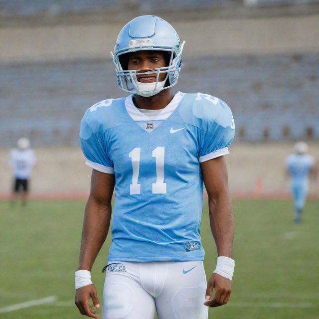 A light blue football jersey