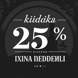 A stylish black and white poster for a wine cellar, featuring elegant typography that reads 'Скидка 25% на Вина недели' in an appealing font