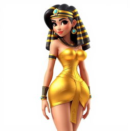 A sexy and hot portrayal of Cleopatra, characterized by her confident pose and stunning appearance