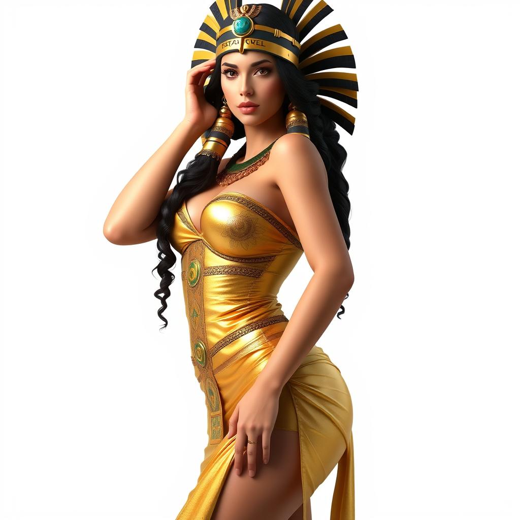 A sexy and hot portrayal of Cleopatra, showcasing her confident stance and alluring features