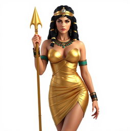 A sexy and hot portrayal of Cleopatra, showcasing her confident stance and alluring features