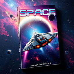 A stunning book cover design featuring a breathtaking space exploration scene