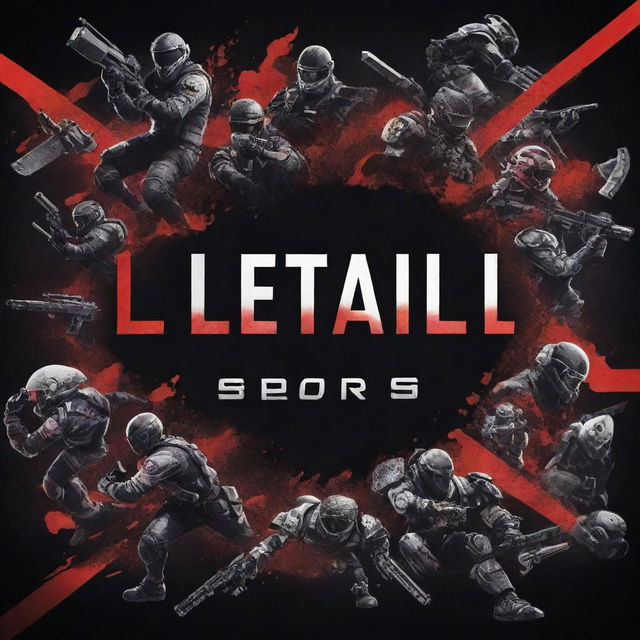 A dynamic e-sports themed wallpaper, featuring elements of popular e-sports games as an engaging backdrop. In the center of the composition, display the word 'LETHAL' in bold, high-contrast style.