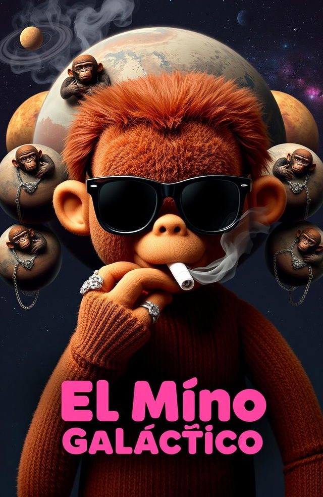 A realistic music album cover featuring a brown doll wearing black sunglasses and holding a cigarette in its mouth, with smoke wafting from it