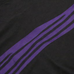 A black soccer jersey with diagonal purple stripes