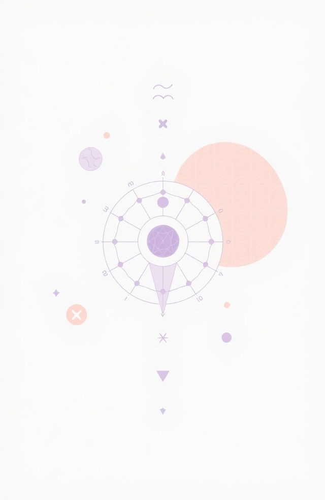 A minimalist aesthetic representation of astrology and human design, featuring astrological symbols and human design charts in a clean, modern layout