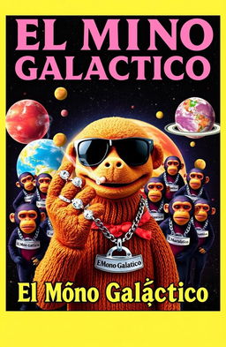 A vibrant music cover featuring the artist name 'El Mono Galáctico'