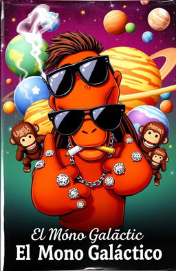 A vibrant music album cover featuring a cartoonish brown puppet character wearing black sunglasses