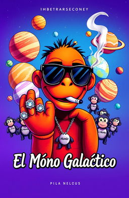 A vibrant music album cover featuring a cartoonish brown puppet character wearing black sunglasses