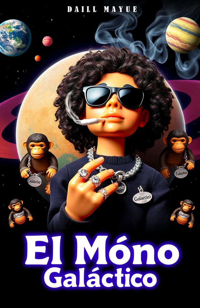 An eye-catching music cover with the title "El Mono Galáctico" prominently displayed at the bottom