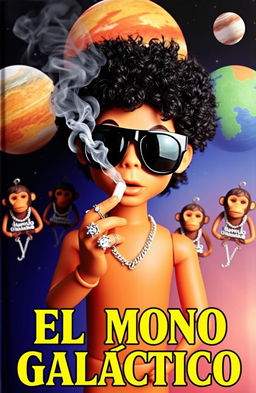 An eye-catching music cover with the title "El Mono Galáctico" prominently displayed at the bottom