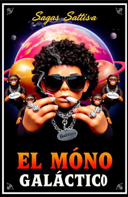 An eye-catching music cover with the title "El Mono Galáctico" prominently displayed at the bottom