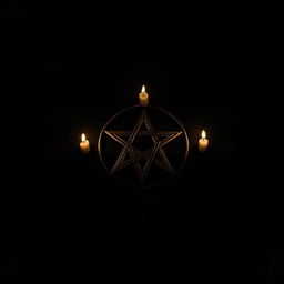 A captivating and atmospheric scene featuring a dark background with a prominent and intricately designed pentagram at the center