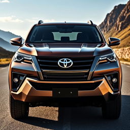 A powerful and stylish SUV design inspired by the Toyota Fortuner Legender, viewed from the front