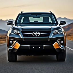 A powerful and stylish SUV design inspired by the Toyota Fortuner Legender, viewed from the front