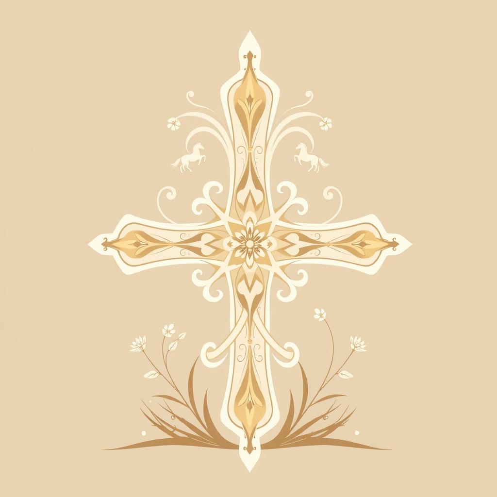 A beautifully stylized Camargue cross, capturing the essence of this iconic symbol with intricate details