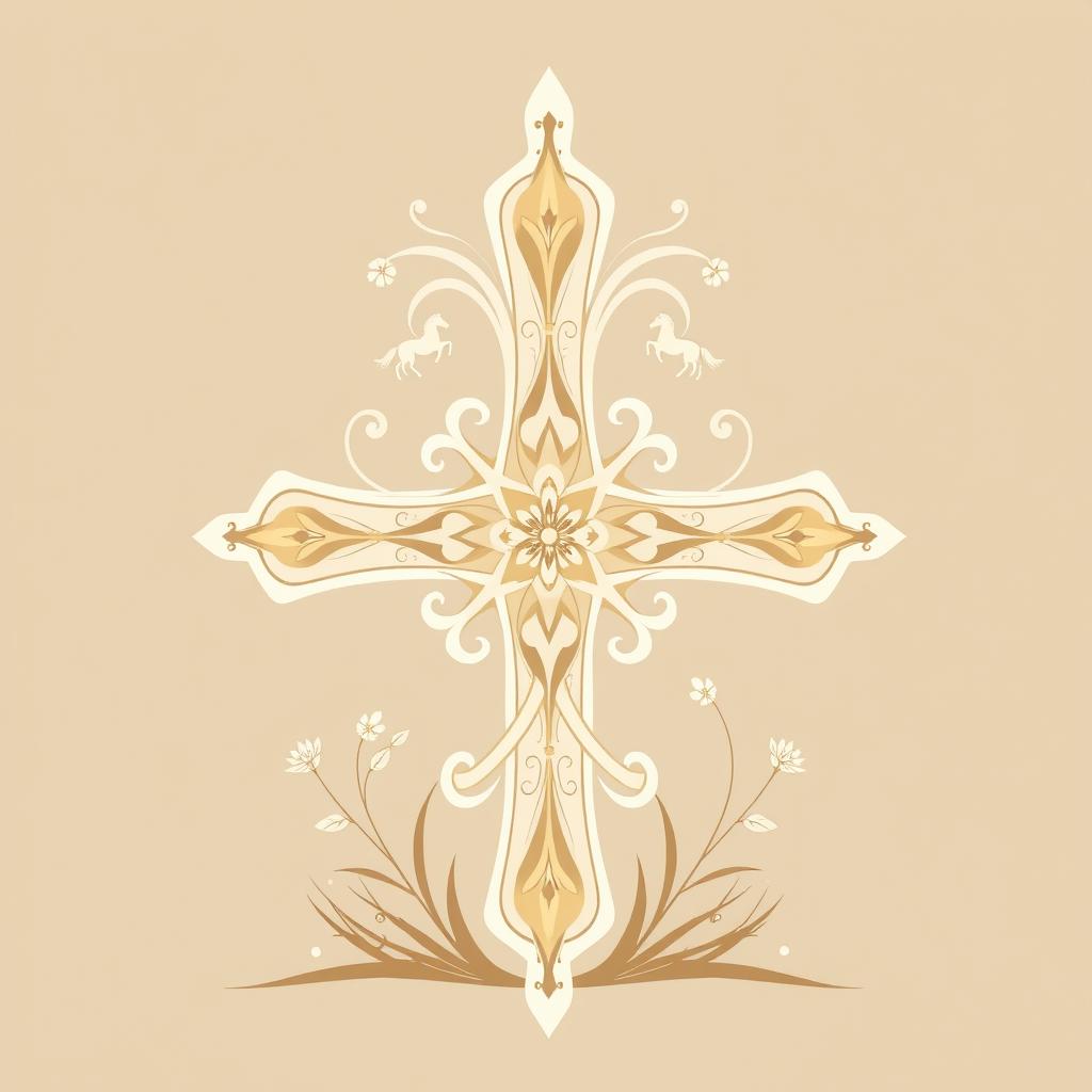 A beautifully stylized Camargue cross, capturing the essence of this iconic symbol with intricate details