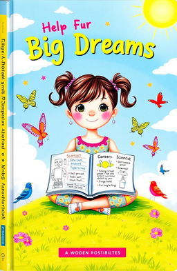 An inspirational book cover featuring a small, imaginative girl with big dreams