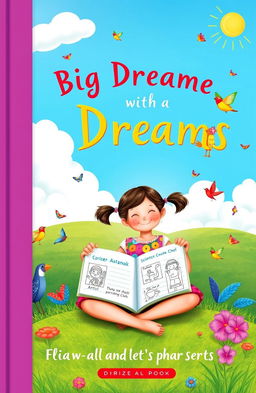 An inspirational book cover featuring a small, imaginative girl with big dreams