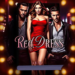 A captivating book cover for a romantic mafia-themed novel titled 'Red Dress' by A