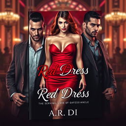 A stunning book cover for a romantic mafia-themed novel titled 'Red Dress' by A