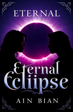 A captivating book cover for 'Eternal Eclipse', showcasing a romantic but angst-filled theme