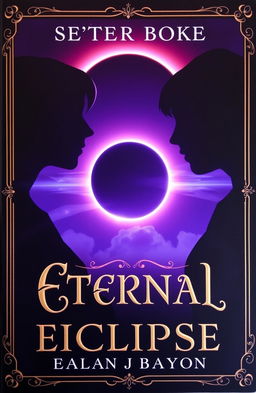 A captivating book cover for 'Eternal Eclipse', showcasing a romantic but angst-filled theme