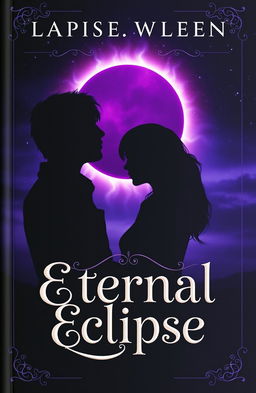 A captivating book cover for 'Eternal Eclipse', showcasing a romantic but angst-filled theme